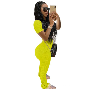 High Quality Women's Two Piece Set Clothing Women Plus Size Stacked Trousers Leggings Pants